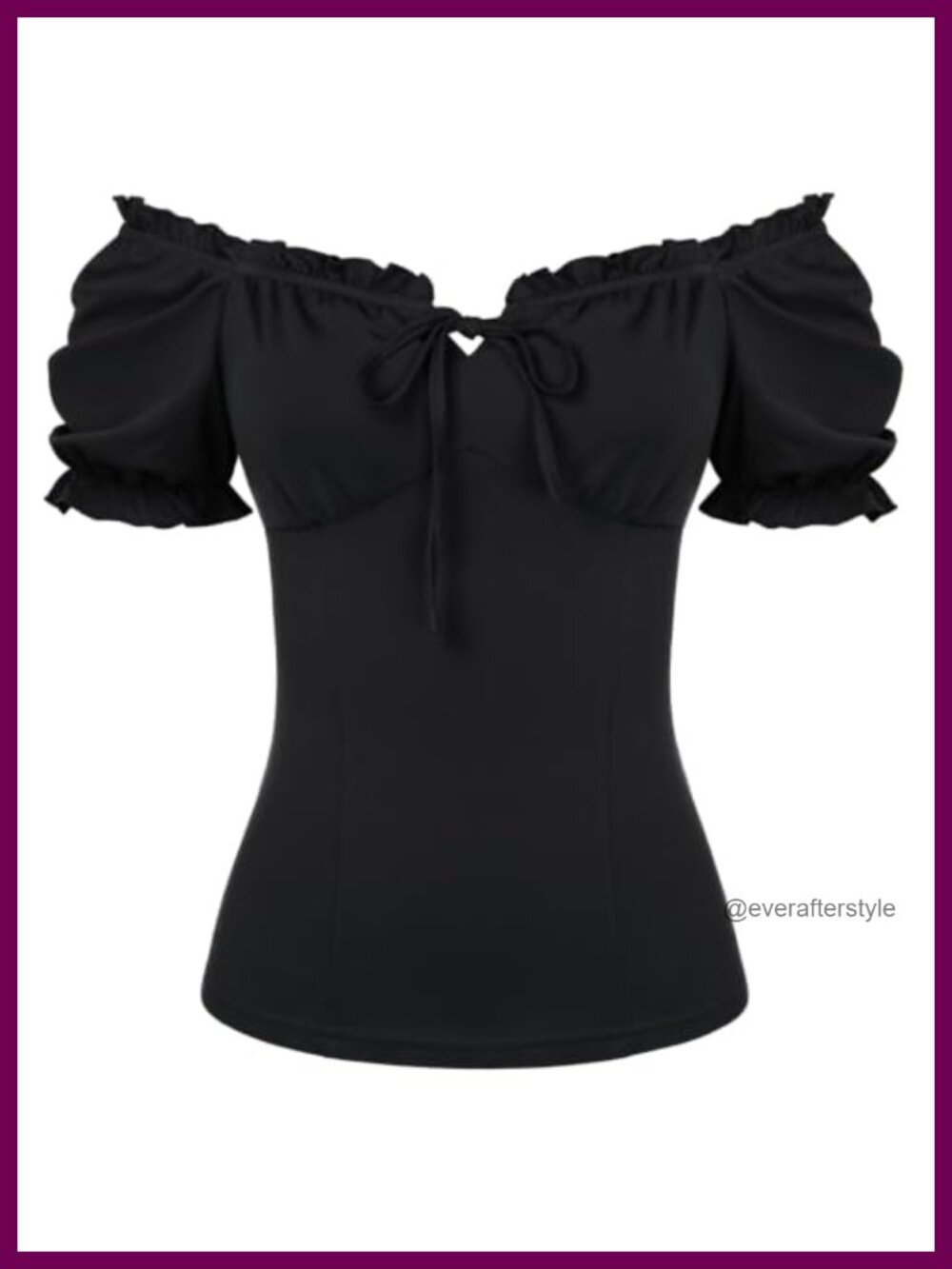 Women's Peasant Blouse Off Shoulder Puff Sleeve Renaissance Top